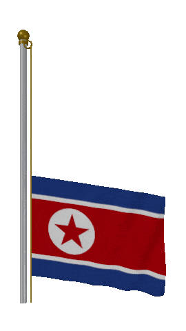 North Korea Raise & Lower animated flag GIF