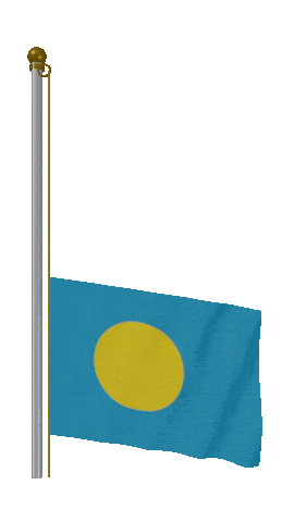 Palau Raise & Lower animated flag GIF