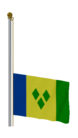 Saint Vincent And The Grenadines Raise & Lower animated flag GIF