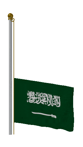 Saudi Arabia Raise & Lower animated flag GIF