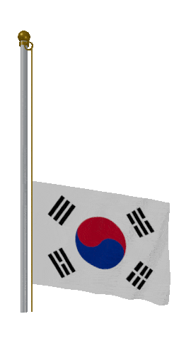 South Korea Raise & Lower animated flag GIF
