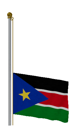 South Sudan Raise & Lower animated flag GIF