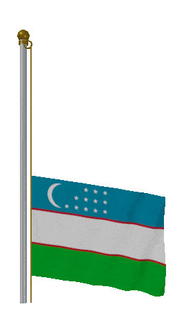 Uzbekistan Raise & Lower animated flag GIF