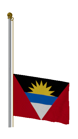 Antigua And Barbuda Raise Pole animated flag GIF