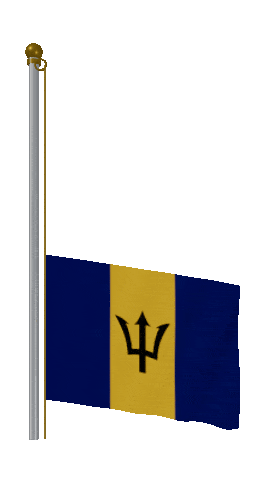 Barbados Raise Pole animated flag GIF