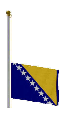 Bosnia And Herzegovina Raise Pole animated flag GIF