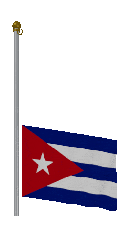 Cuba Raise Pole animated flag GIF