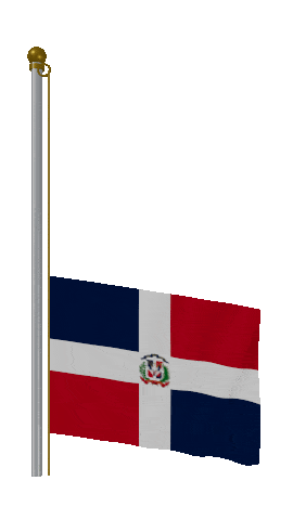 Dominican Republic Raise Pole animated flag GIF