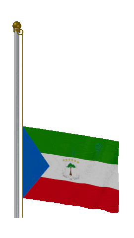 Equatorial Guinea Raise Pole animated flag GIF