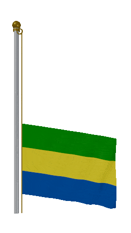 Gabon Raise Pole animated flag GIF