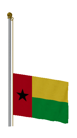 Guinea Bissau Raise Pole animated flag GIF