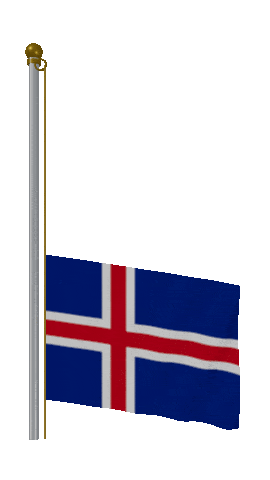 Iceland Raise Pole animated flag GIF
