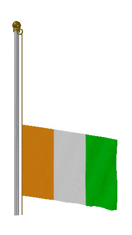 Ivory Coast Raise Pole animated flag GIF