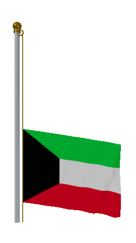 Kuwait Raise Pole animated flag GIF