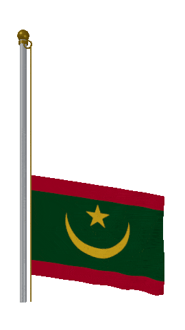 Mauritania Raise Pole animated flag GIF
