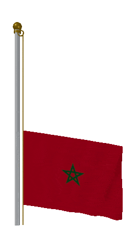 Morocco Raise Pole animated flag GIF