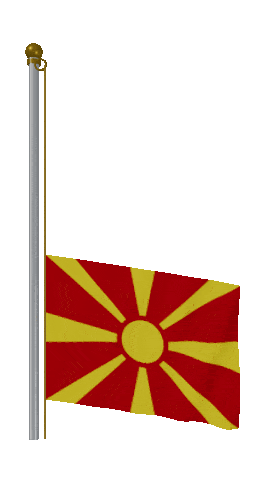 North Macedonia Raise Pole animated flag GIF