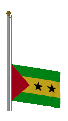 São Tomé and Príncipe Raise Pole animated flag GIF