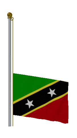 Saint Kitts And Nevis Raise Pole animated flag GIF