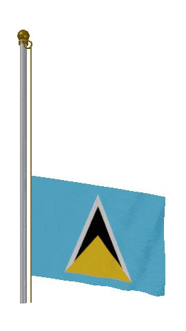 Saint Lucia Raise Pole animated flag GIF