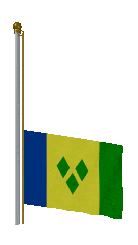 Saint Vincent And The Grenadines Raise Pole animated flag GIF