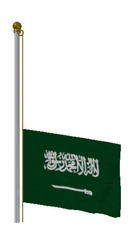 Saudi Arabia Raise Pole animated flag GIF