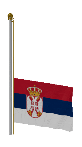 Serbia Raise Pole animated flag GIF
