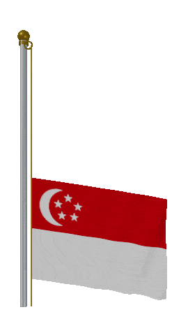 Singapore Raise Pole animated flag GIF