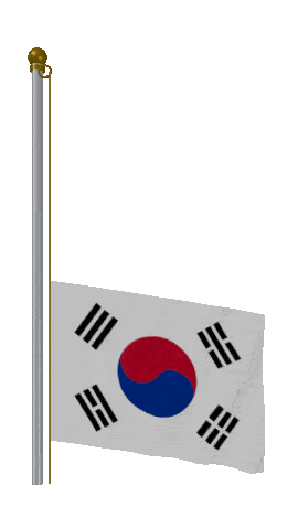 South Korea Raise Pole animated flag GIF