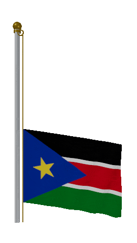 South Sudan Raise Pole animated flag GIF