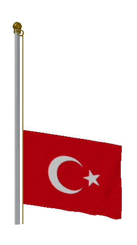Turkey Raise Pole animated flag GIF
