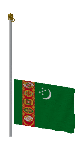 Turkmenistan Raise Pole animated flag GIF