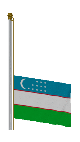 Uzbekistan Raise Pole animated flag GIF