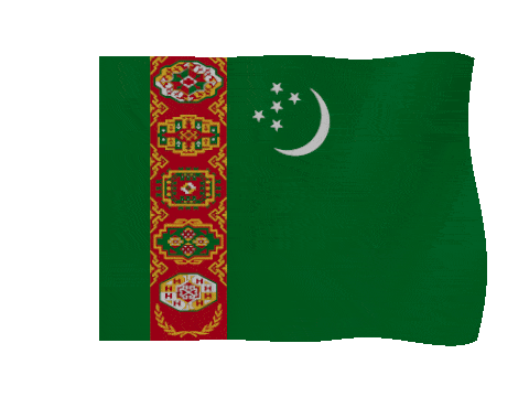 Turkmenistan animated waving flag GIF